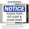 Signmission Please Turn Off Light & Close Door, 5 in W x Rectangle, Vinyl Decal OS-2PACK-NS-D-35-L-17604 - alternate 5